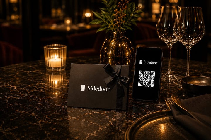 Restaurant dining table at night
